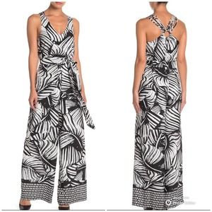 Julia Jordan Palm Leaf Print Jumpsuit